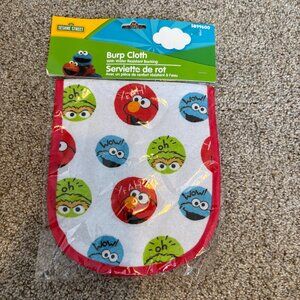 Sesame Street Baby Burp Cloth NEW Elmo Big Bird Oscar Cookie Monster